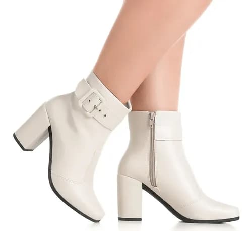 Bota Feminina Salto Alto Bico Quadrado com Fivela e Zíper no Mercado Livre (use cupom INVERNOMELI15)