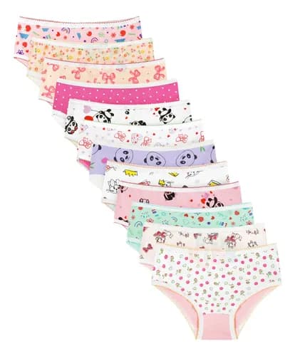 Kit 12 Calcinhas Infantil Menina Algodão Macio