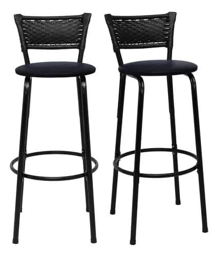 Kit 2 Cadeiras/Banquetas Altas para Bancada Americana Bistrô Bar por R$ 192,72 no Pix