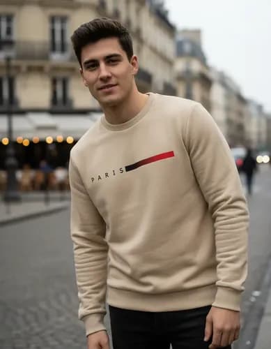 Moletom Masculino Gola Careca Flanelado Paris