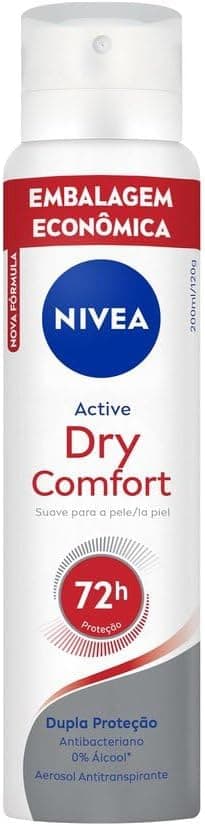 NIVEA Desodorante Aerossol Dry Comfort 200ml (10 un.) por R$ 66,44 (~R$ 6,64 cada) com Prime + cupom