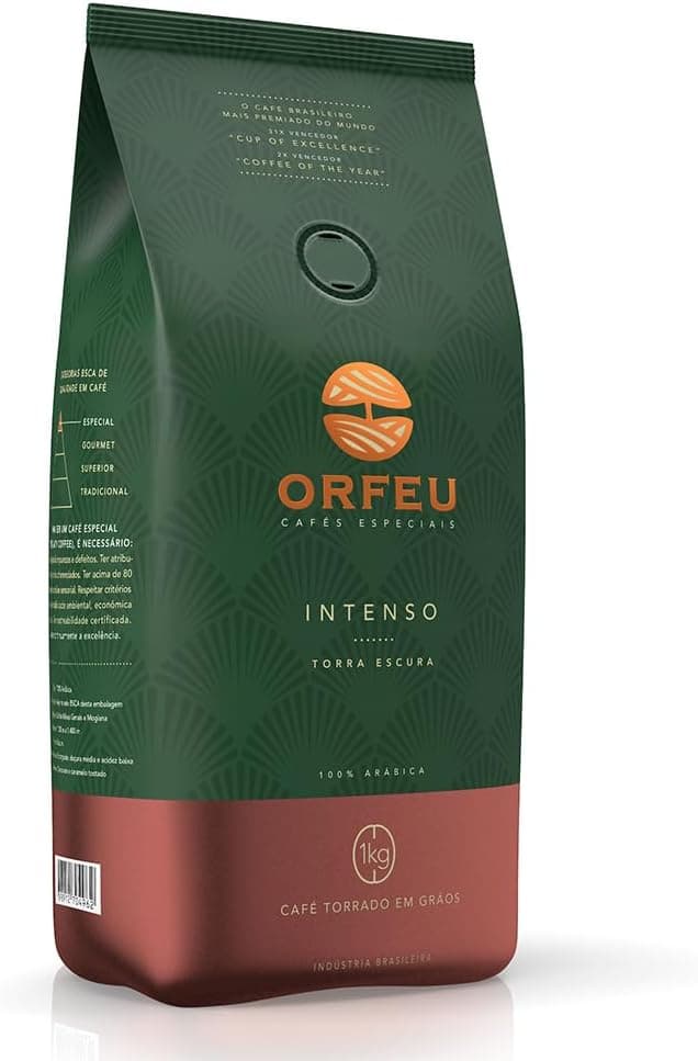 Café Orfeu Intenso em Grãos 1kg (Torra Escura) com Frete Grátis (via Recorrência)