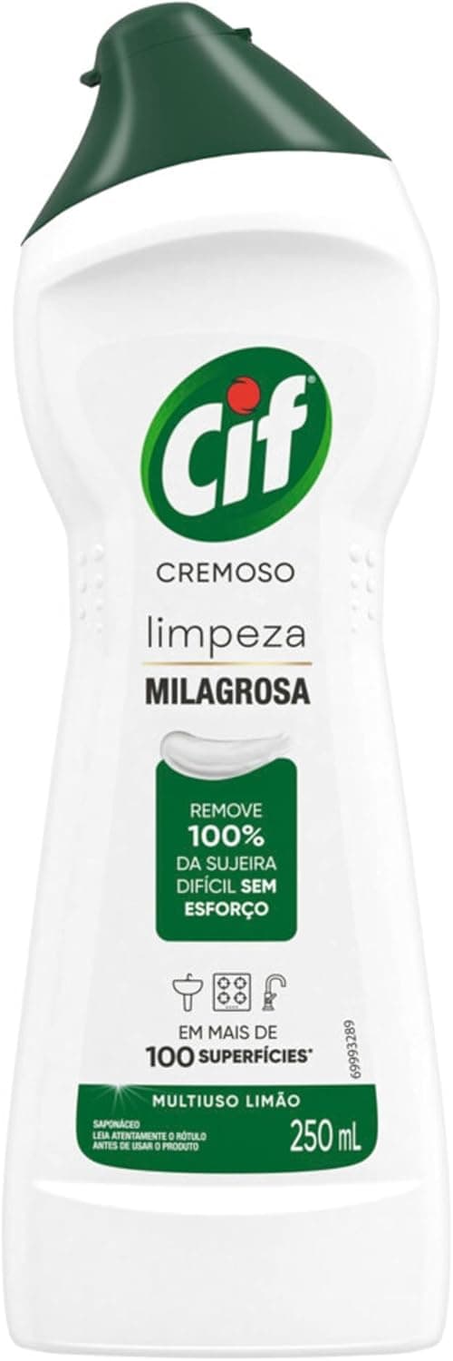 CIF Cremoso Limpeza Milagrosa Limão 250 ml com cupom e frete grátis
