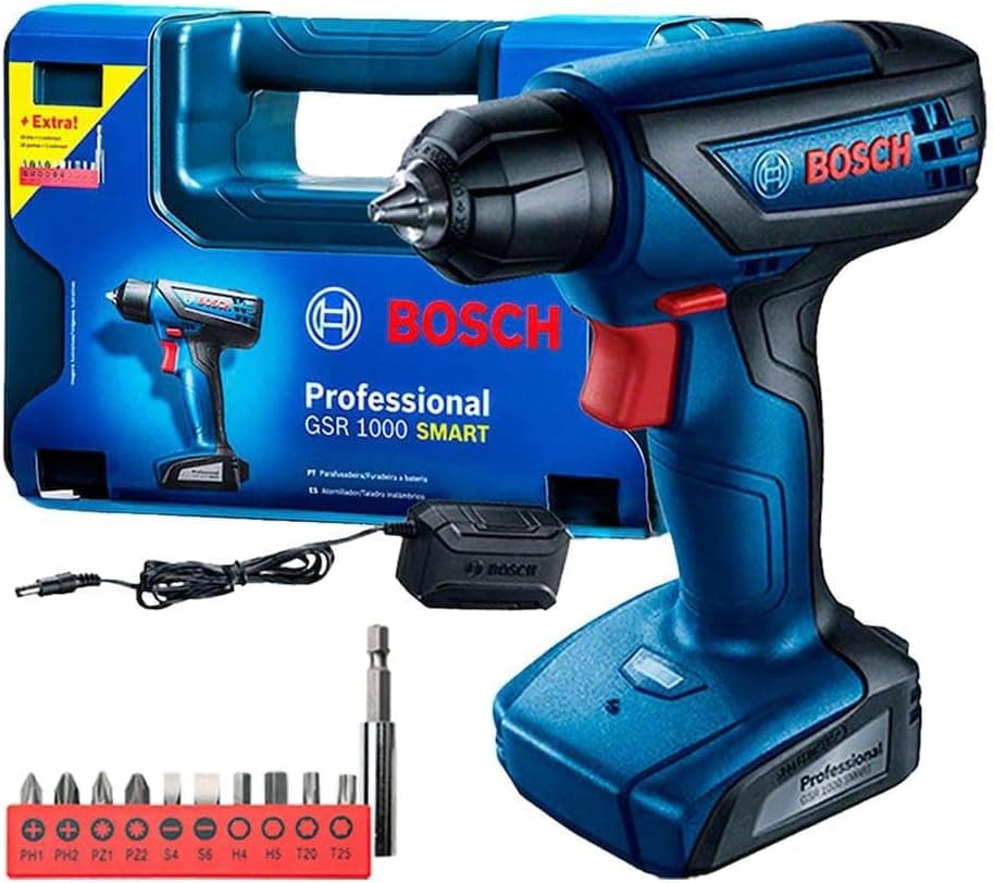 Bosch Furadeira Parafusadeira GSR 1000 Smart 12V com Acessorios (frete gratis + cupom)