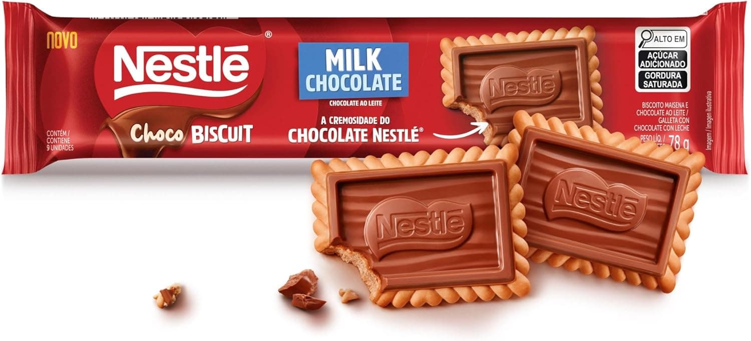 Biscoito com Chocolate Choco Biscuit Nestle Ao Leite 78g por R$ 5,99 (Frete Gratis)
