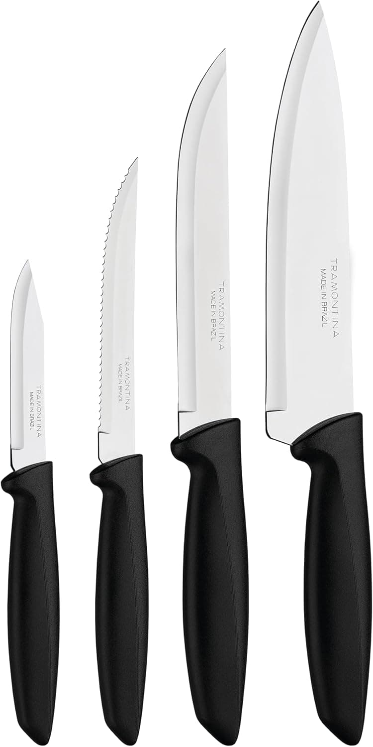 Jogo de Facas Tramontina Plenus 4 Peças Inox Preto por R$ 29,90