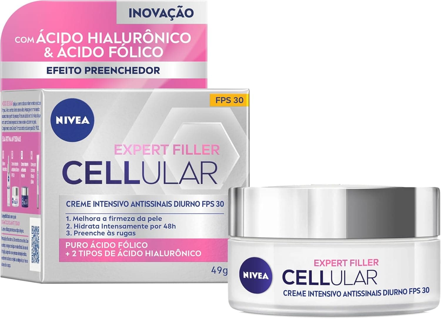 NIVEA Creme Facial Antissinais Cellular Filler Dia FPS 30 49g
