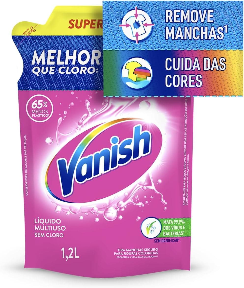 Vanish Tira Manchas Liquido Multiuso Roupas Coloridas Refil 1,2L (assinatura)