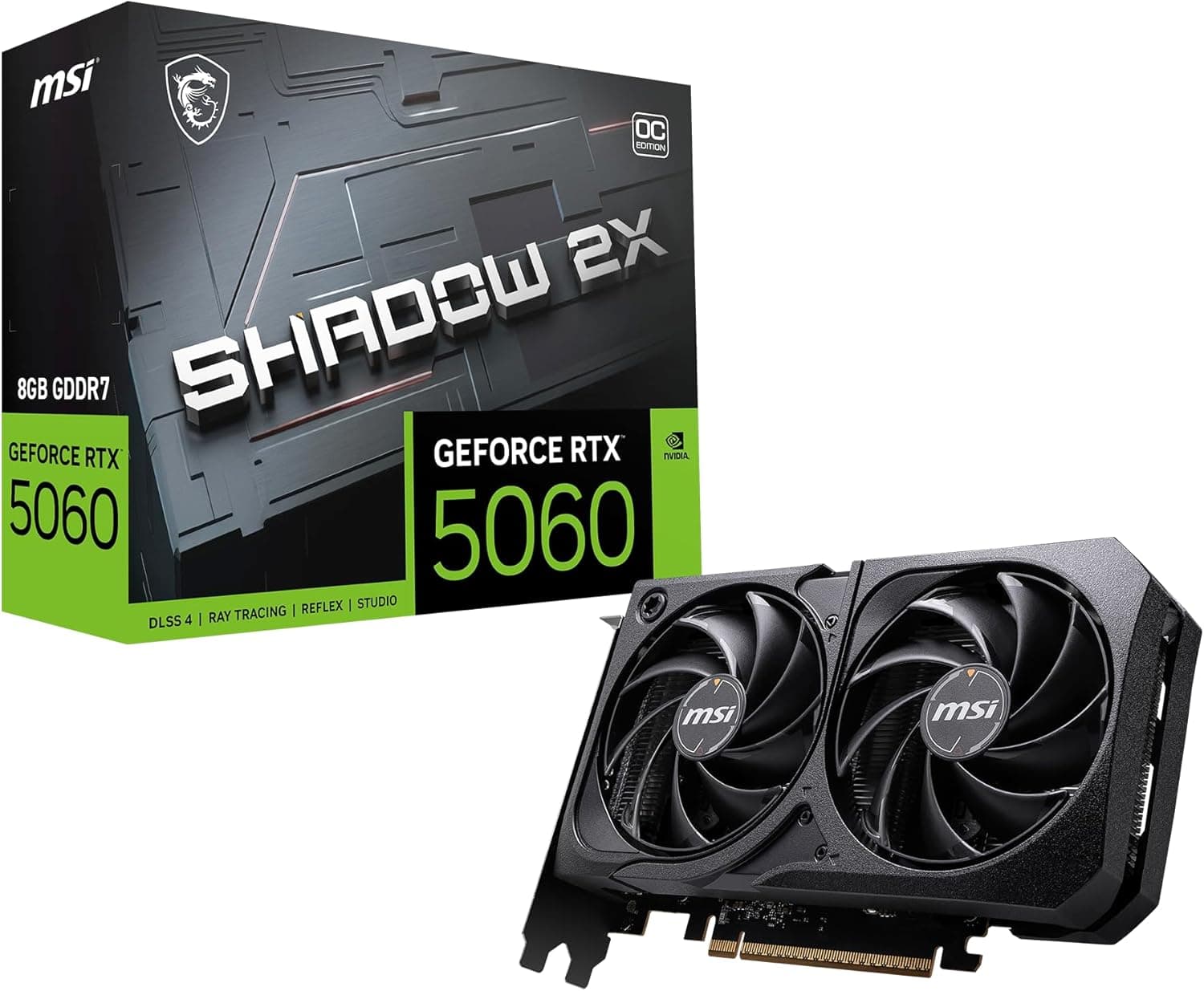 Placa de Vídeo MSI GeForce RTX 5060 Shadow 2X OC 8GB GDDR7 (912-V537-037) por R$ 2.238