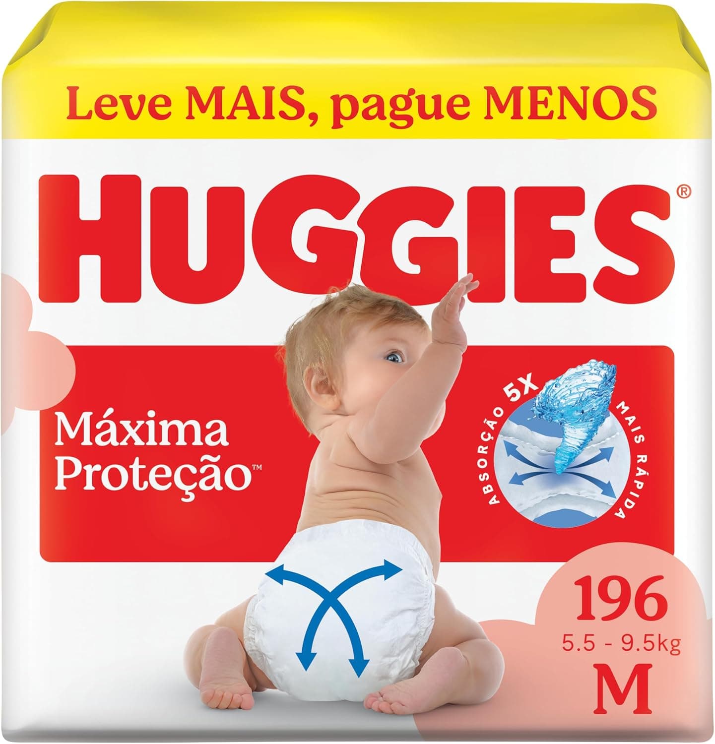 Fralda Huggies Supreme Care M 196 Un por R$ 156,15 (Prime + Recorrência) + Frete Grátis